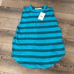 Striped Sleeveless Blue Top